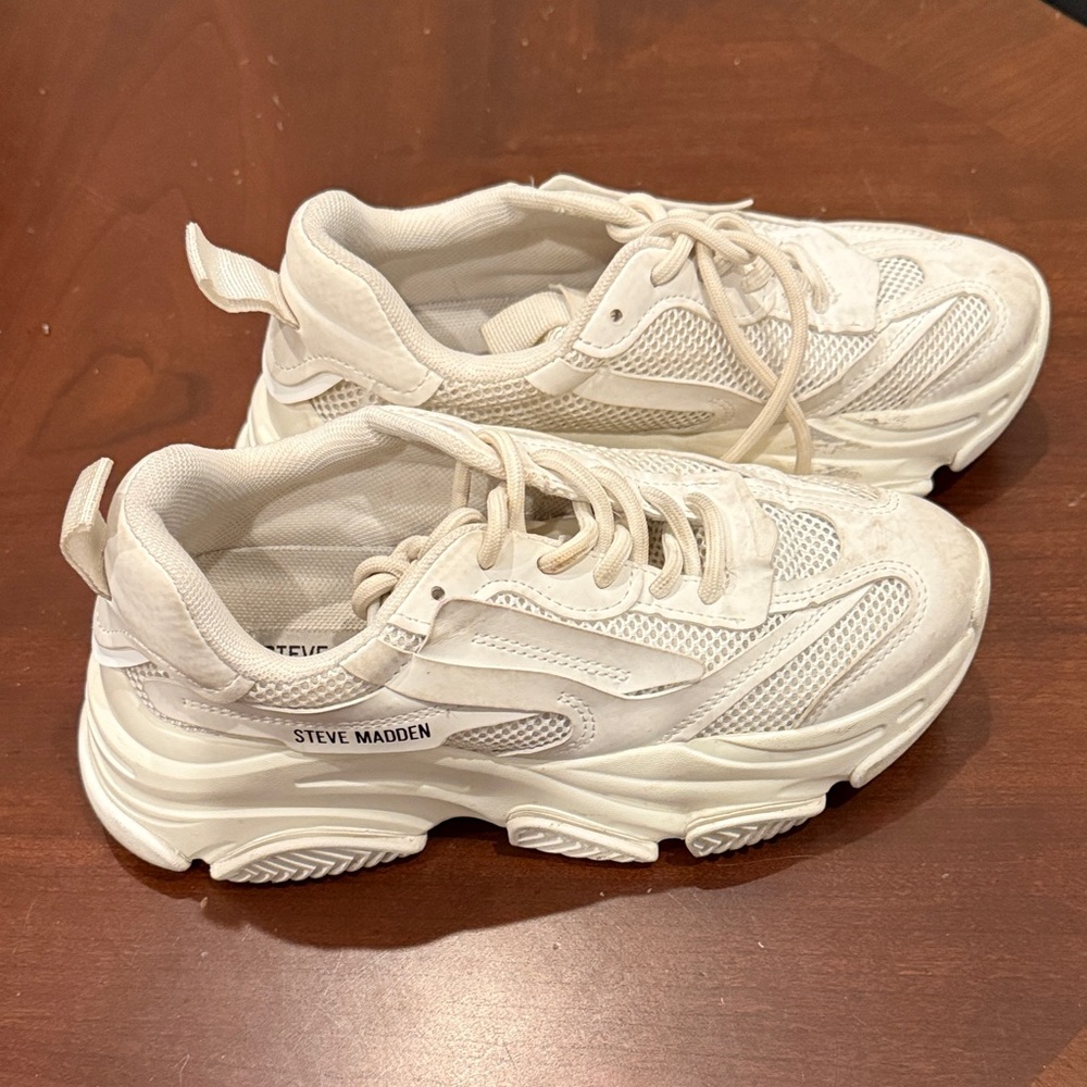 Steve Madden Cream Athletic Sneakers